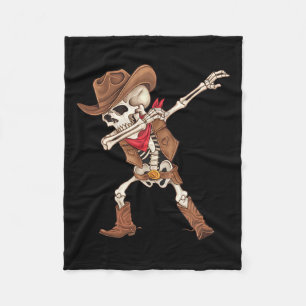 Skeleton Cowboy Halloween Costume Boys Mens Kids  Fleece Blanket
