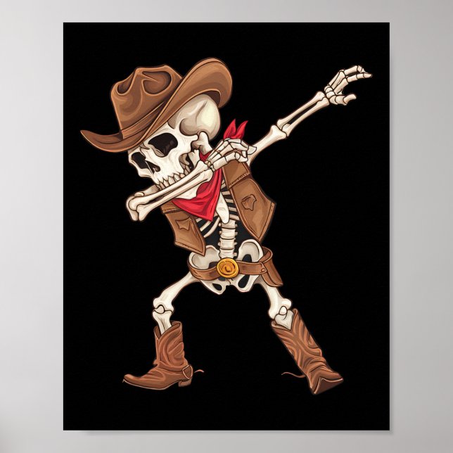 Skeleton Cowboy Halloween Costume Boys Mens Kids  Poster (Front)