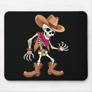 Skeleton Cowboy Halloween Costume Kids Boys Men Mouse Pad
