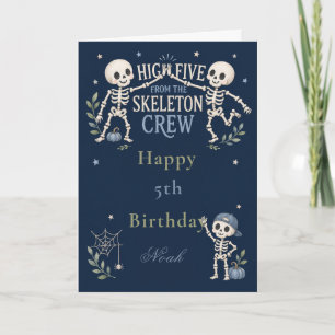 Skeleton Crew 5th Birthday Party Card