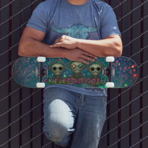 Skeleton Crew Beach Towel Skateboard