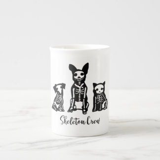 Skeleton Crew Dogs and Cat Bone China Mug