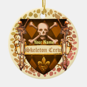 Skeleton Crew Shield  Ceramic Ornament