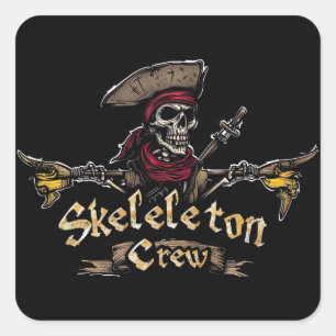 Skeleton Crew Square Sticker