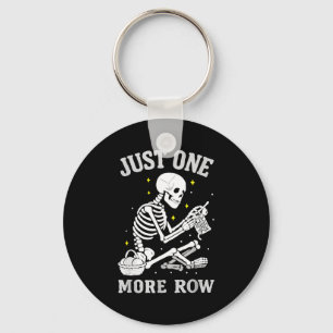 Skeleton Crochet Crafter Tee Just One More Row  Key Ring