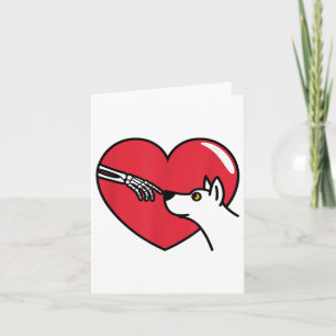 Skeleton Cute Dog Valentines Heart Dogs Lovers 202 Card