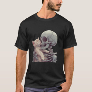 Skeleton Cute Kitten Funny Halloween Men Women Kid T-Shirt