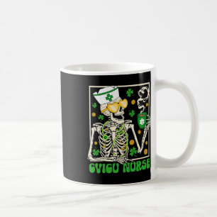 Skeleton Cvicu Nurse Coffee Shamrock St Patricks P Mug