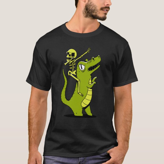skeleton dab dabbing rex T-Shirt (Front)