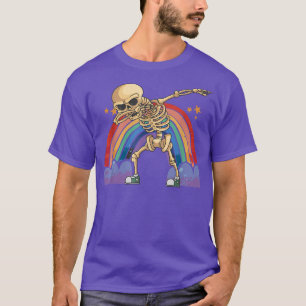Skeleton Dabbing Lazy Halloween Costume Dab Skull T-Shirt