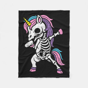 Skeleton Dabbing Unicorn Halloween Costume Boys Gi Fleece Blanket