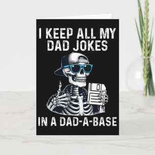 Skeleton Dad Jokes Retro Dad-a-se Halloween Father Card