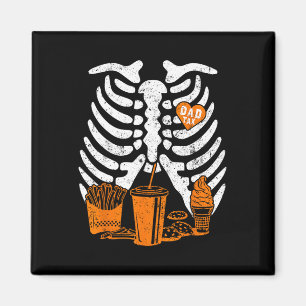 Skeleton Dad Tax Fast Food Halloween Spooky Trick Magnet