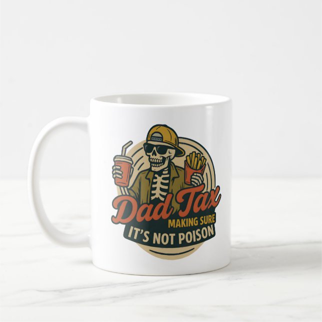 Skeleton Dad Tax Snack Inspector Coffee Mug (Left)