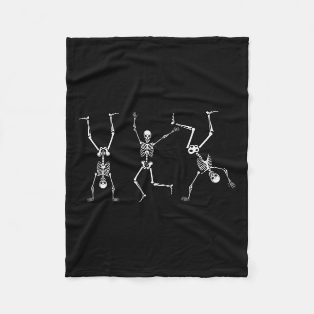 Skeleton Dance Challenge Halloween Scary Skeleton  Fleece Blanket (Front)