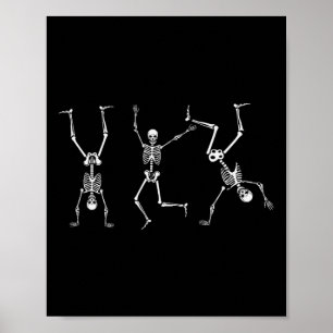 Skeleton Dance Challenge Halloween Scary Skeleton  Poster