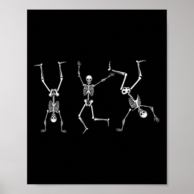 Skeleton Dance Challenge Halloween Scary Skeleton  Poster (Front)