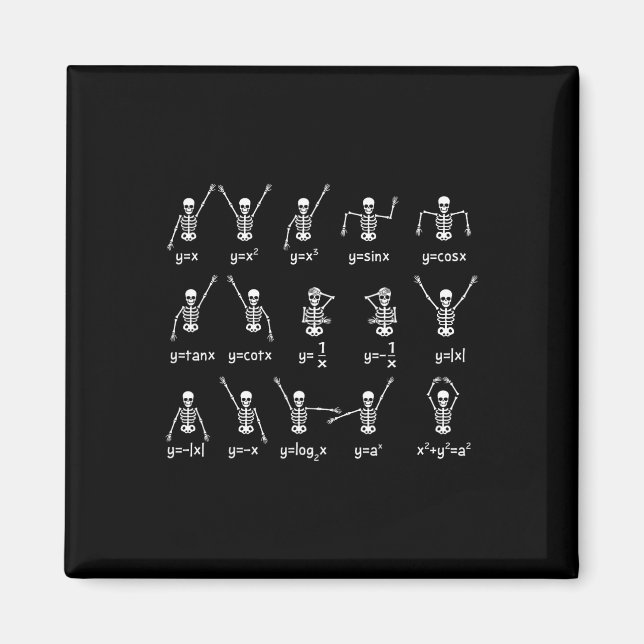 Skeleton Dance Figures Equation Math Teacher Hallo Magnet (Front)