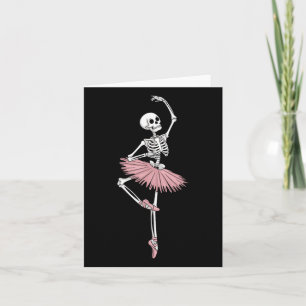 Skeleton Dancing Ballet Lovers Spooky Halloween Da Card