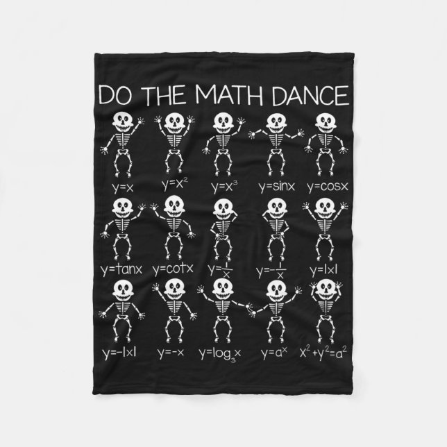 Skeleton Dancing Figures Equation Math Teacher Hal Fleece Blanket (Front)