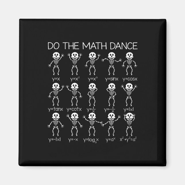 Skeleton Dancing Figures Equation Math Teacher Hal Magnet (Front)