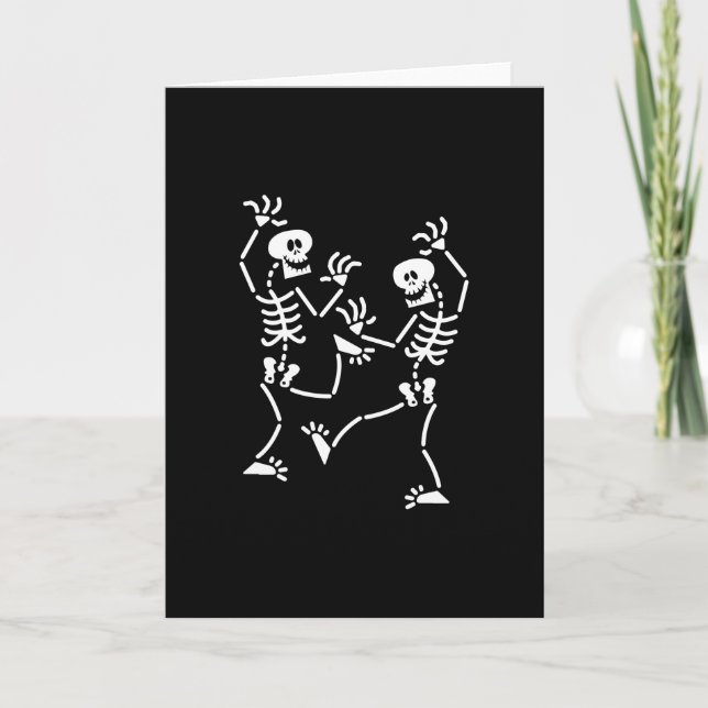 Skeleton Dancing Halloween Card (Front)