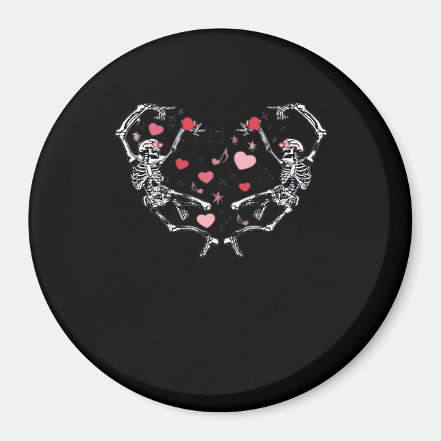 Skeleton Dancing Heart Valentine's Day Gift Skull  Magnet (Front)