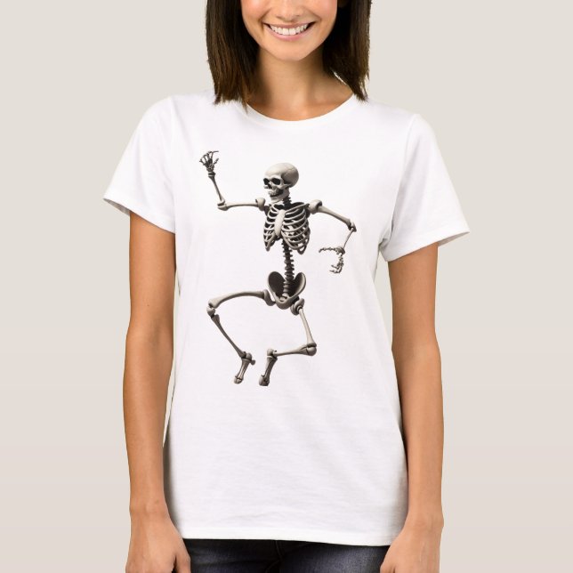 Skeleton dancing in a dynamic pose T-Shirt (Front)