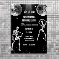 Skeleton Dancing Party Disco wedding Invitation