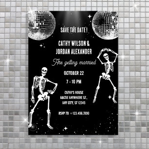 Skeleton Dancing Party Disco wedding Invitation