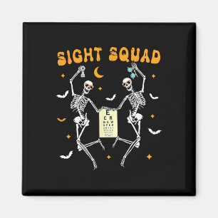Skeleton Dancing Sight Squad Halloween Optometrist Magnet