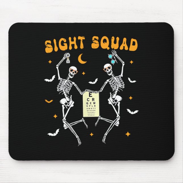 Skeleton Dancing Sight Squad Halloween Optometrist Mouse Pad (Front)