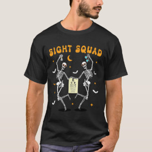 Skeleton Dancing Sight Squad Halloween Optometrist T-Shirt
