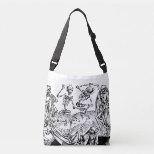 Skeleton Danse Macabre White Tote Bag