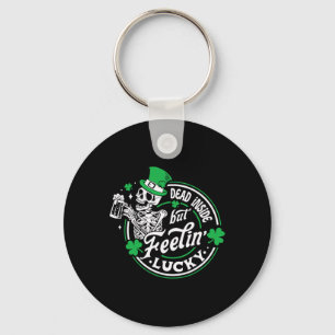 Skeleton Dead Inside But Feeling Lucky Retro St Pa Key Ring