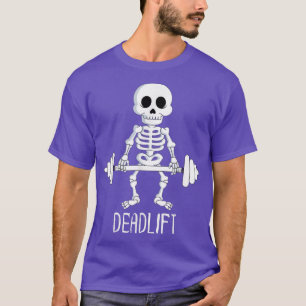 Skeleton Deadlift Workout Halloween Men Women T-Shirt