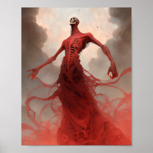 Skeleton Demon Creature Dark Fantasy Horror Poster