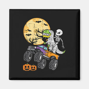 Skeleton Dino Monster Truck Halloween Costume Todd Magnet