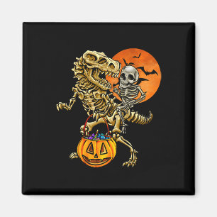 Skeleton Dinosaur Halloween Pumpkin For Boys Kids Magnet