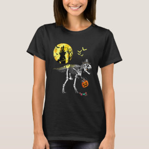 Skeleton Dinosaur Rex Pirate Halloween Costume Bo T-Shirt
