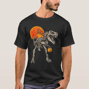 Skeleton Dinosaur T Rex Boys Halloween Mummy Funny T-Shirt