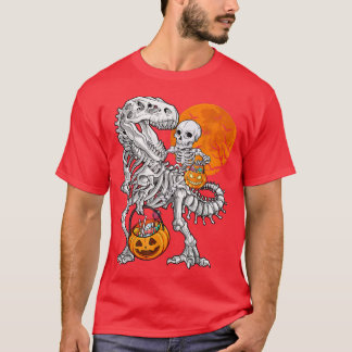 Skeleton Dinosaur T rex Boys Halloween Mummy Funny T-Shirt