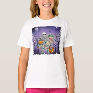 Skeleton Dinosaur T-Rex Halloween Spooky Funny T-Shirt