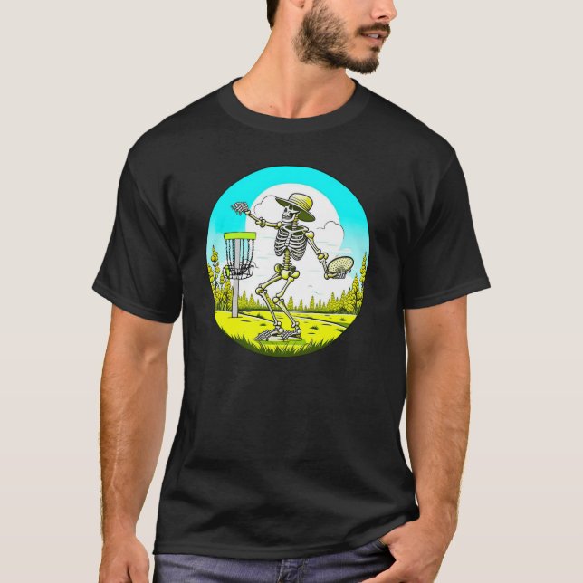 Skeleton Disc Golfing T-Shirt (Front)