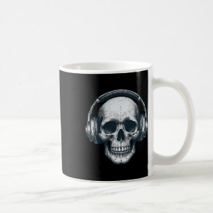 Skeleton Dj Headphones Spooky Skull Musician Hallo Coffee Mug