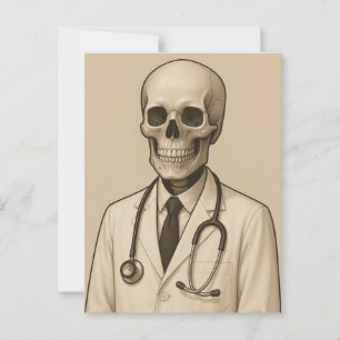 Skeleton Doctor Postcard