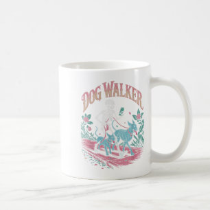 Skeleton Dog Walker With Ghost Dogs Funny Hallowee Coffee Mug