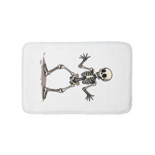 Skeleton Doing the Dab � Funny Halloween Dance Shi Bath Mat