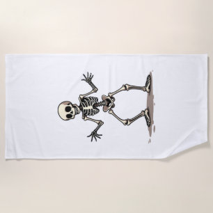 Skeleton Doing the Dab � Funny Halloween Dance Shi Beach Towel