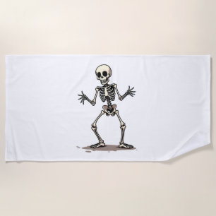 Skeleton Doing the Dab – Funny Halloween Dance Shi Beach Towel
